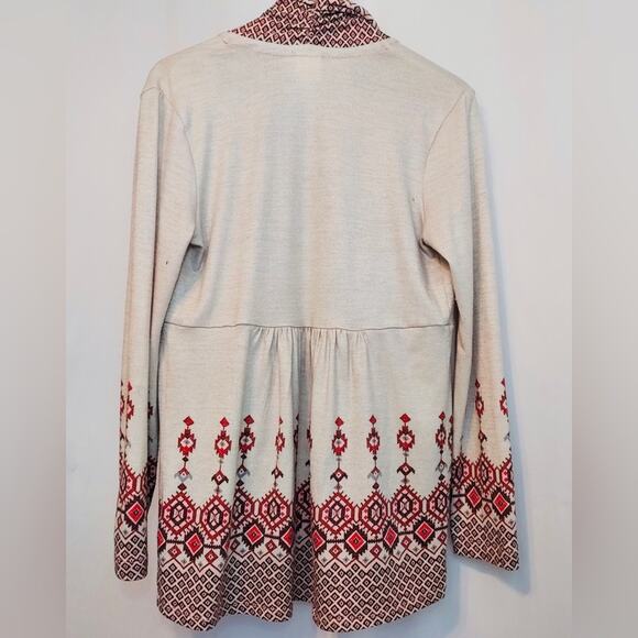 Anthropologie One September Solstice Night Knit Boho Aztec Open Cardigan Sweater - Picture 10 of 12